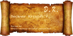 Deckner Kristóf névjegykártya
