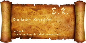 Deckner Kristóf névjegykártya