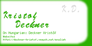 kristof deckner business card